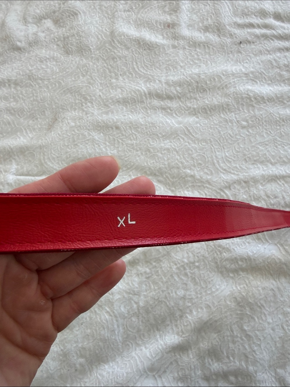 Vixen by Micheline Pitt Crimson Red Belt with Square Buckle - Picture 2 of 3